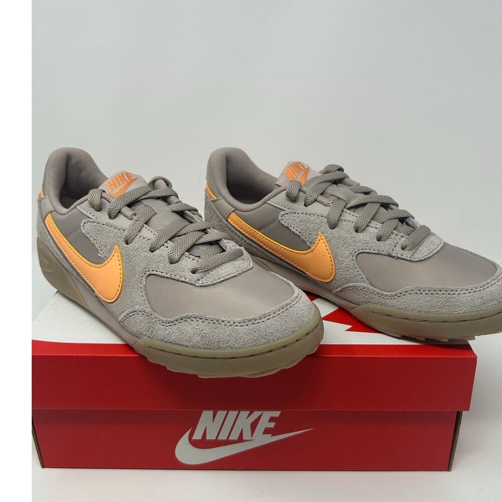 Nike Women's Taupe and Orange Low-Profile Sneakers